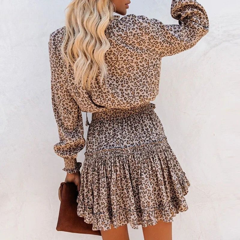 Dames Luchtige zomerjurk met leopard print | Mini