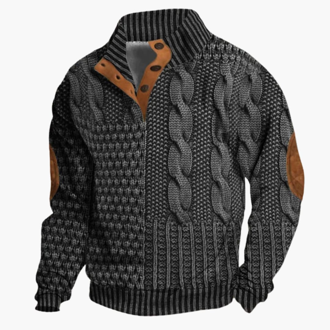 Heren Gebreide Pullover | Korte Ritsstijl