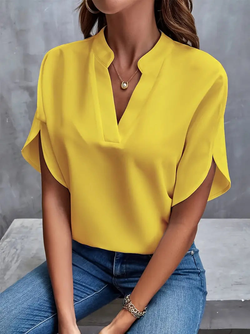 Camicetta Elegante Estiva da Donna | Collo Alto, Manica Corta