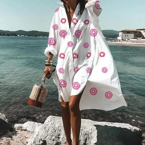 Dames Luchtige strandjurk met blouselook | Mini