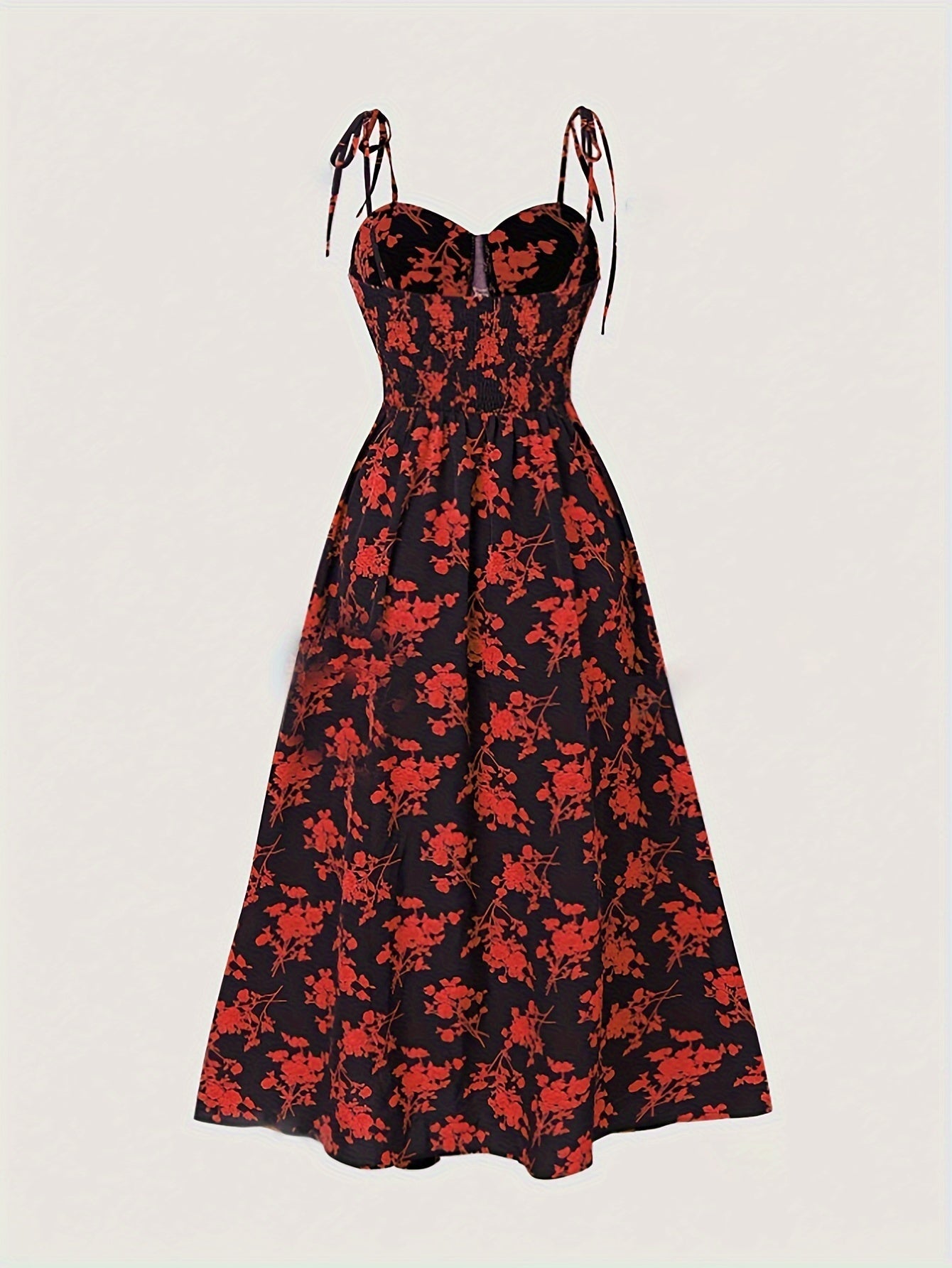 Dames Elegante zomerjurk met strikbandjes | Maxi