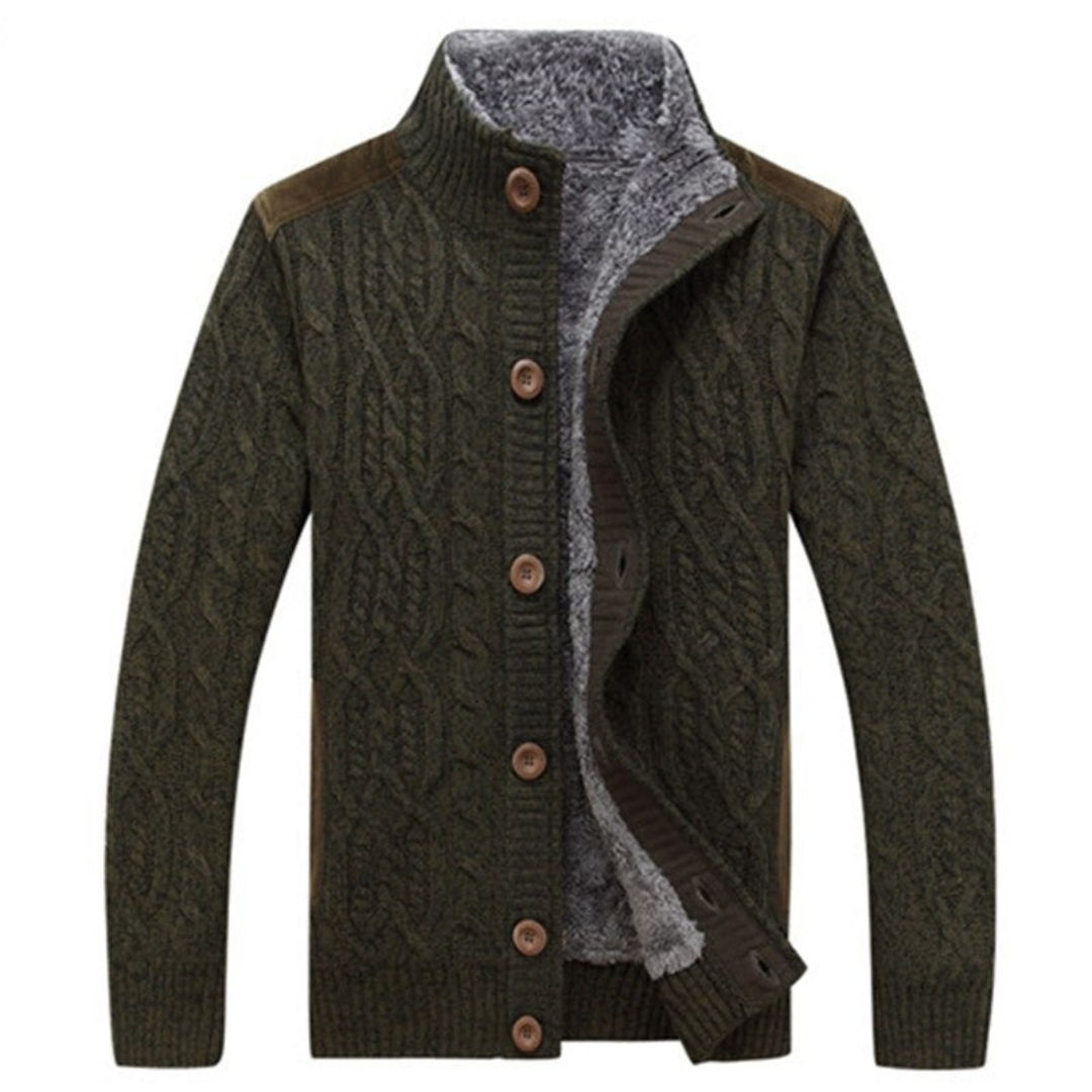 Giacca in maglia calda invernale da uomo | Pile, grossa maglia