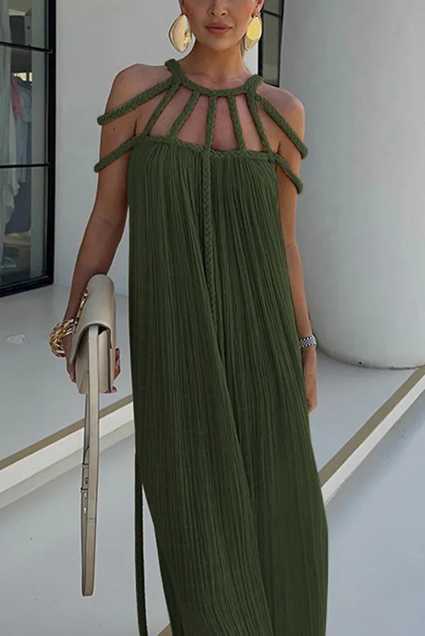 Dames Geplooide Strandjurk Zomerjurk | Maxi