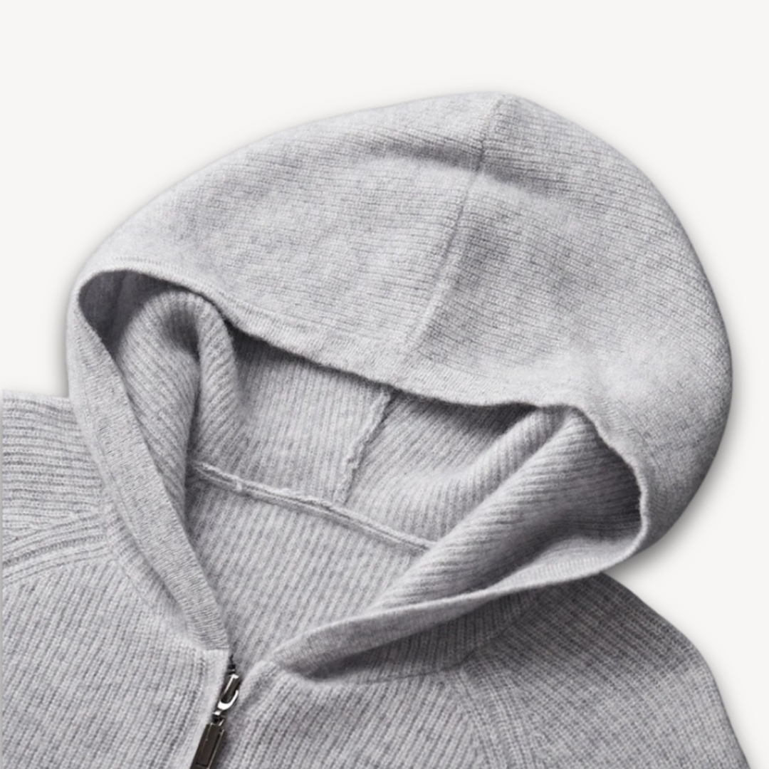Heren Gebreide Herfst Hoodie | Ritssluiting, Kap