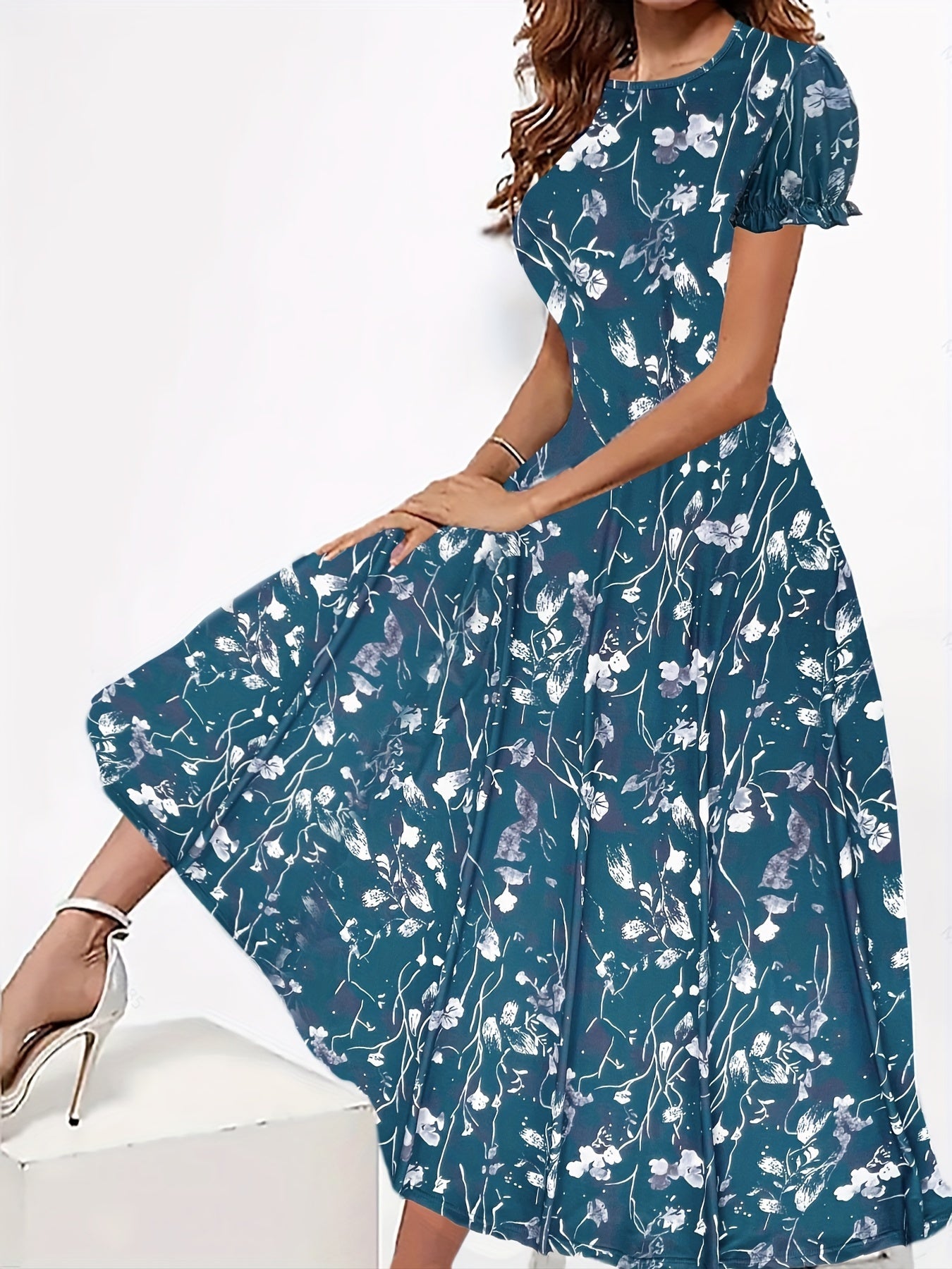 Dames Elegante zomerjurk met bloemenpatroon | Midi