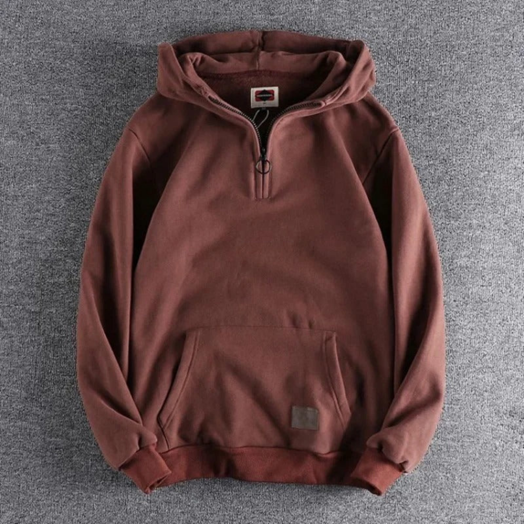 Felpe Calde da Uomo | Cappuccio con Cerniera Corta Stile
