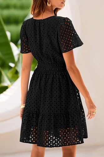 Dames Luchtige broderie zomerjurk | Midi