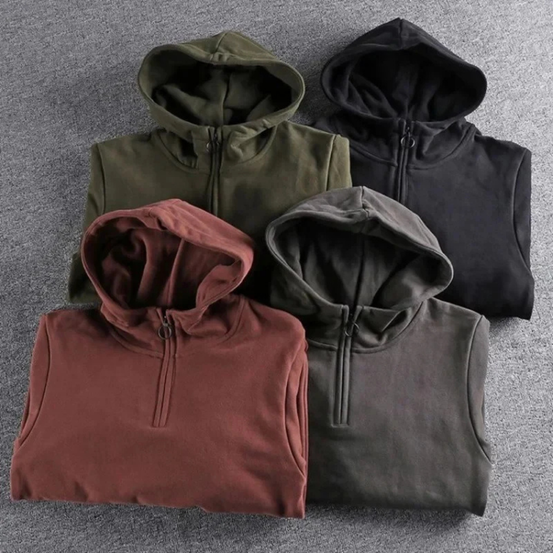 Felpe Calde da Uomo | Cappuccio con Cerniera Corta Stile