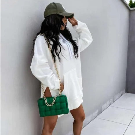 Dames Oversize Zomer Sweatshirt Jurk | Kapuzen, Lang