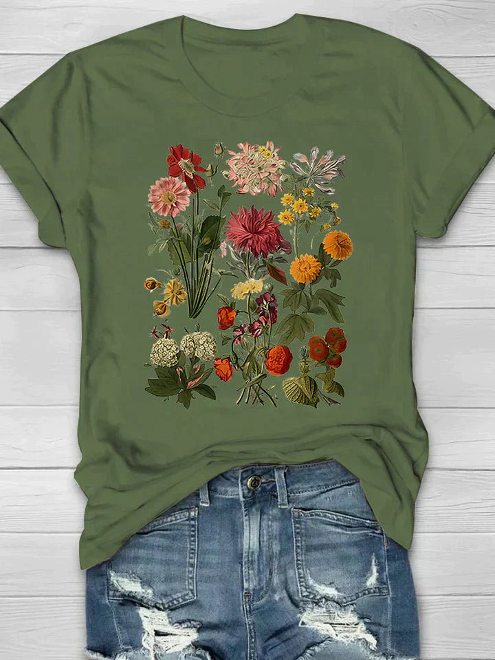 Dames Zomerse Bedrukte T-shirt | Korte Mouwen, Bloemenprint