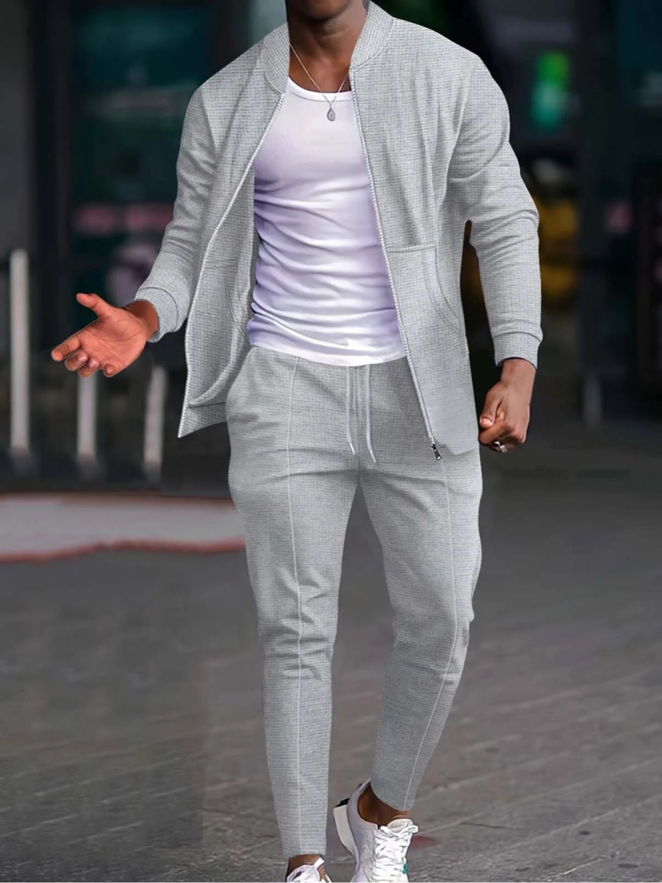 Heren slim-fit travel trainingspak | Lichtgewicht, ademend