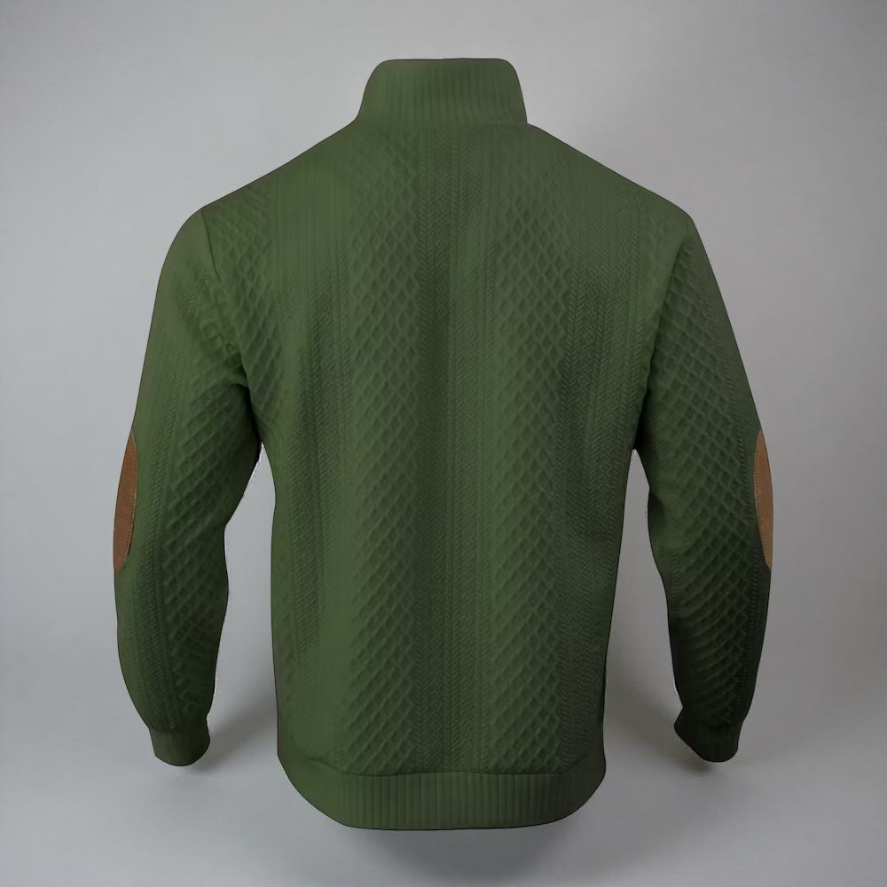 Heren Gebreide Trui met Rits – Warme Winter Pullover
