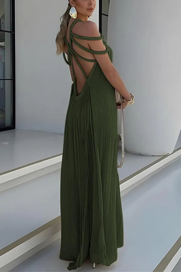Dames Geplooide Strandjurk Zomerjurk | Maxi