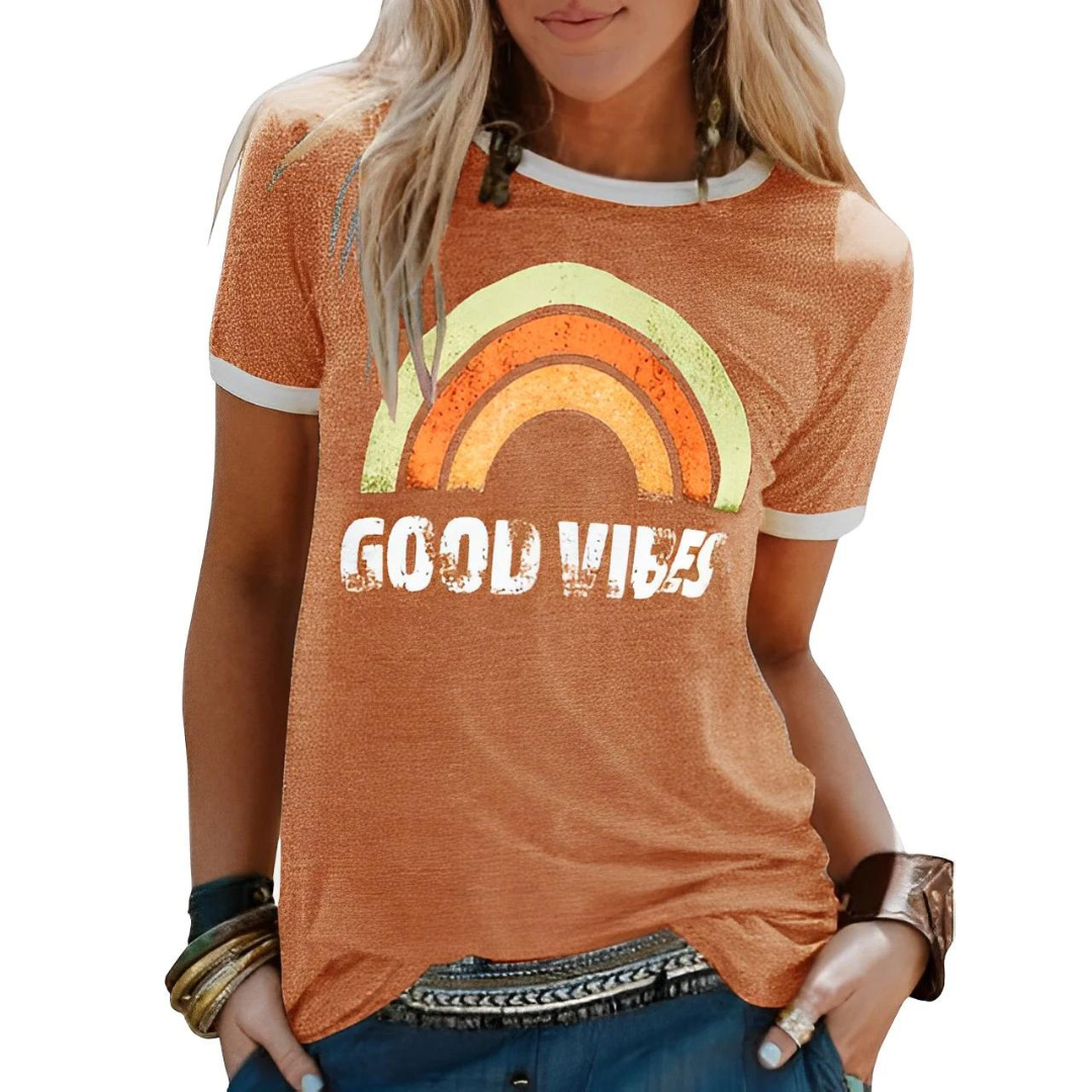 Dames Zomerse T-shirt | Bedrukt, Kortemouw