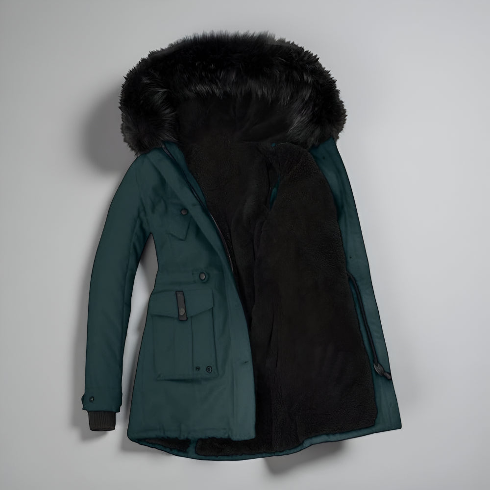 Dames Warme Lange Winterjas Parka – Met Capuchon