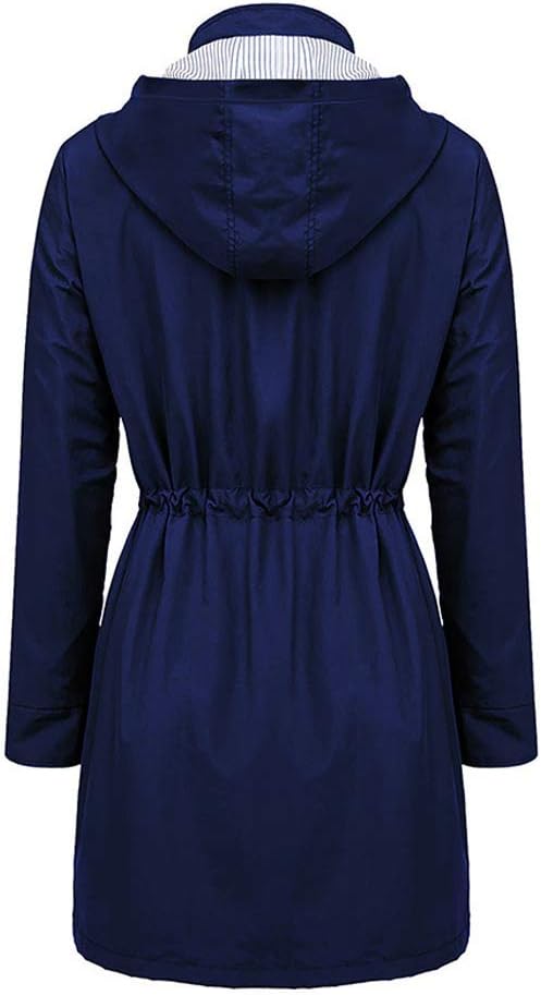 Giacca primaverile da donna impermeabile | Lunga, con coulisse