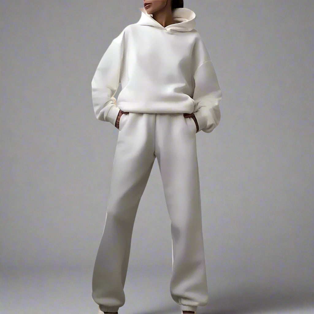 Dames comfortabele trainingspak set | Zachte hoodie elastische taille