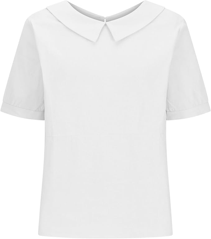 Dames Zomerse Luchtige Blouse | Peterpankraag, Kortemouw