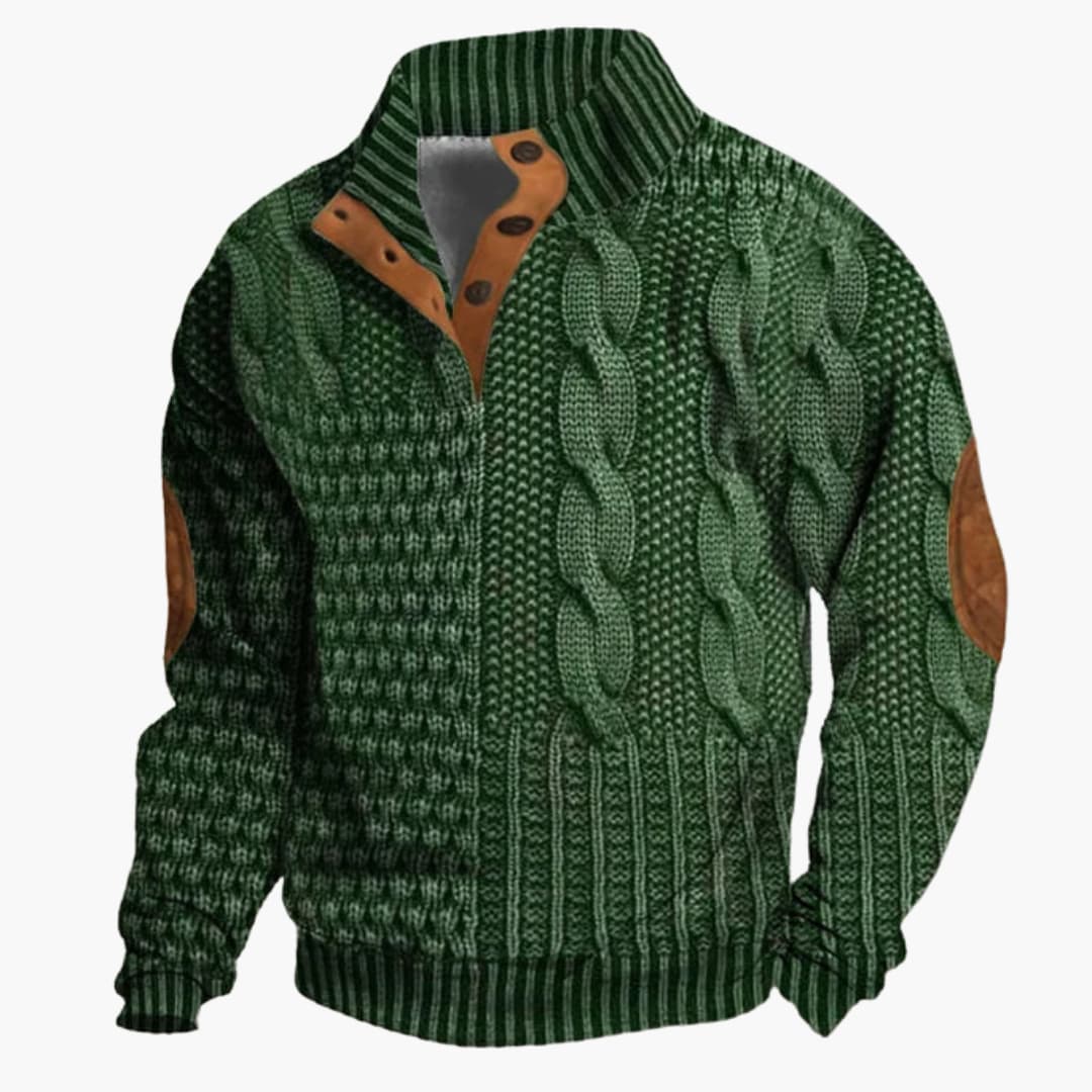 Heren Gebreide Pullover | Korte Ritsstijl