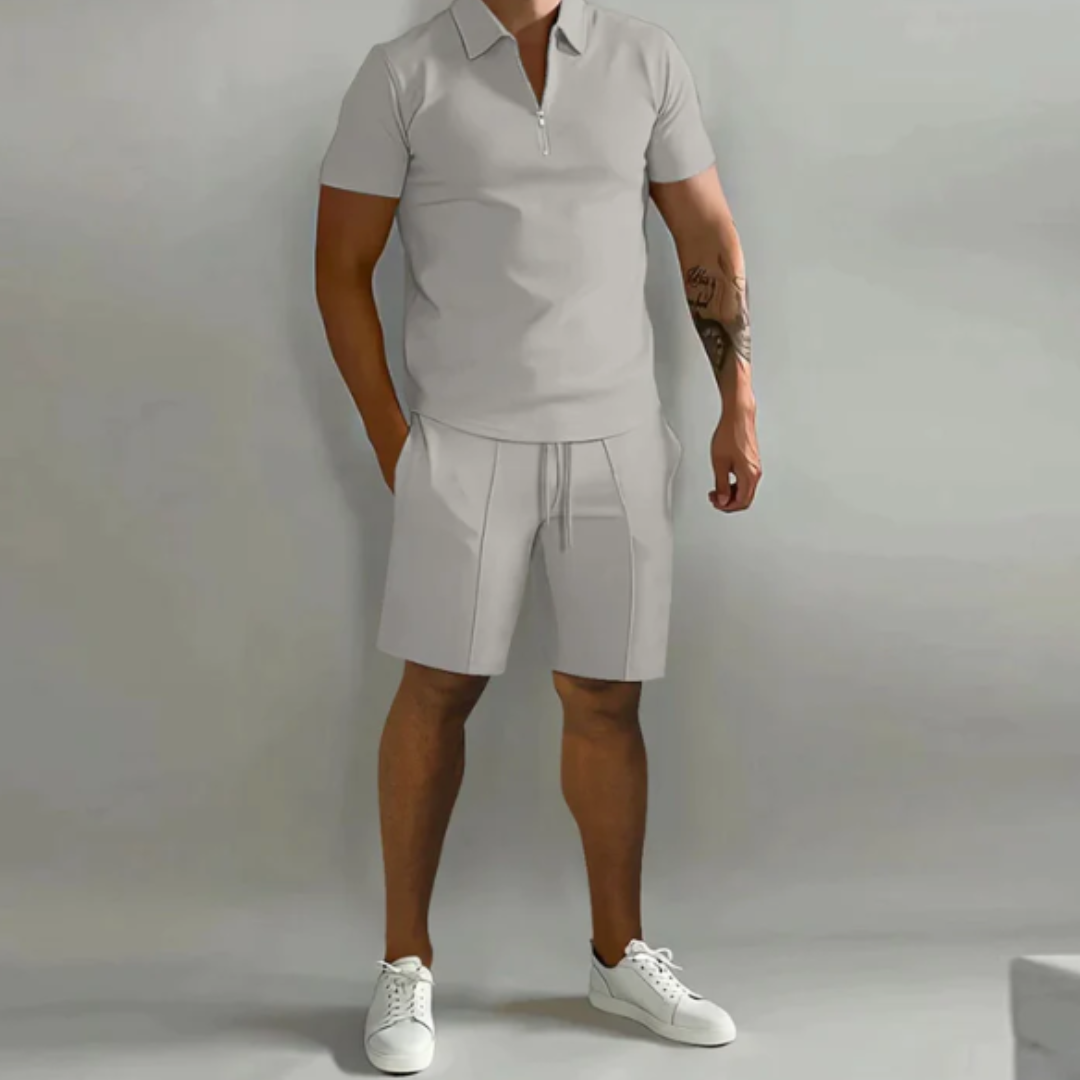 Heren Zomer Tweedelig Set | Kort, Halve Rits