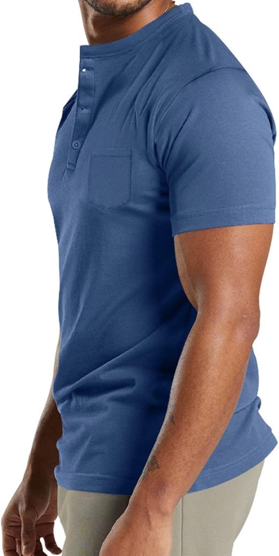 T-shirt sportiva da uomo | Chiusura con collo alla coreana