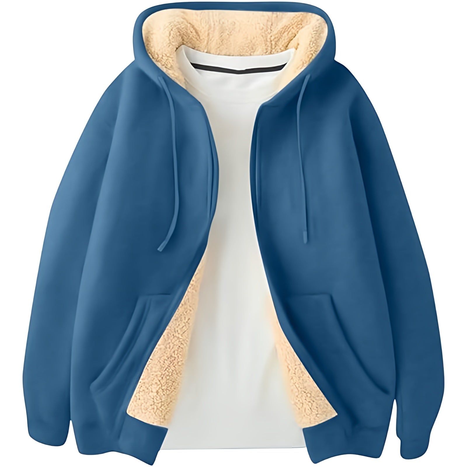 Felpa con cappuccio in pile Teddy caldo da donna | Con cappuccio, cerniera