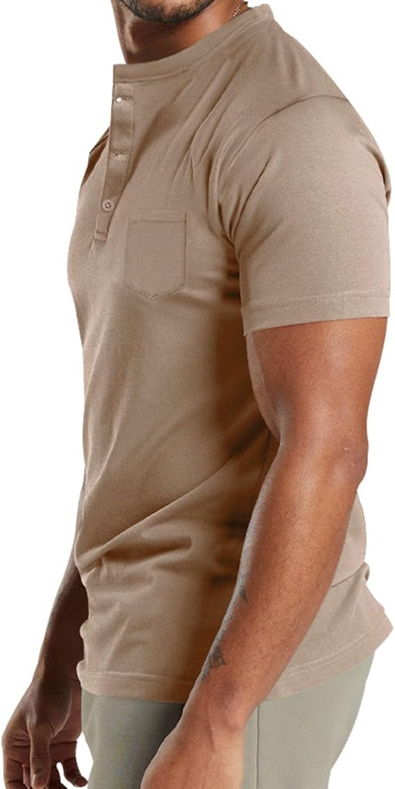 T-shirt sportiva da uomo | Chiusura con collo alla coreana