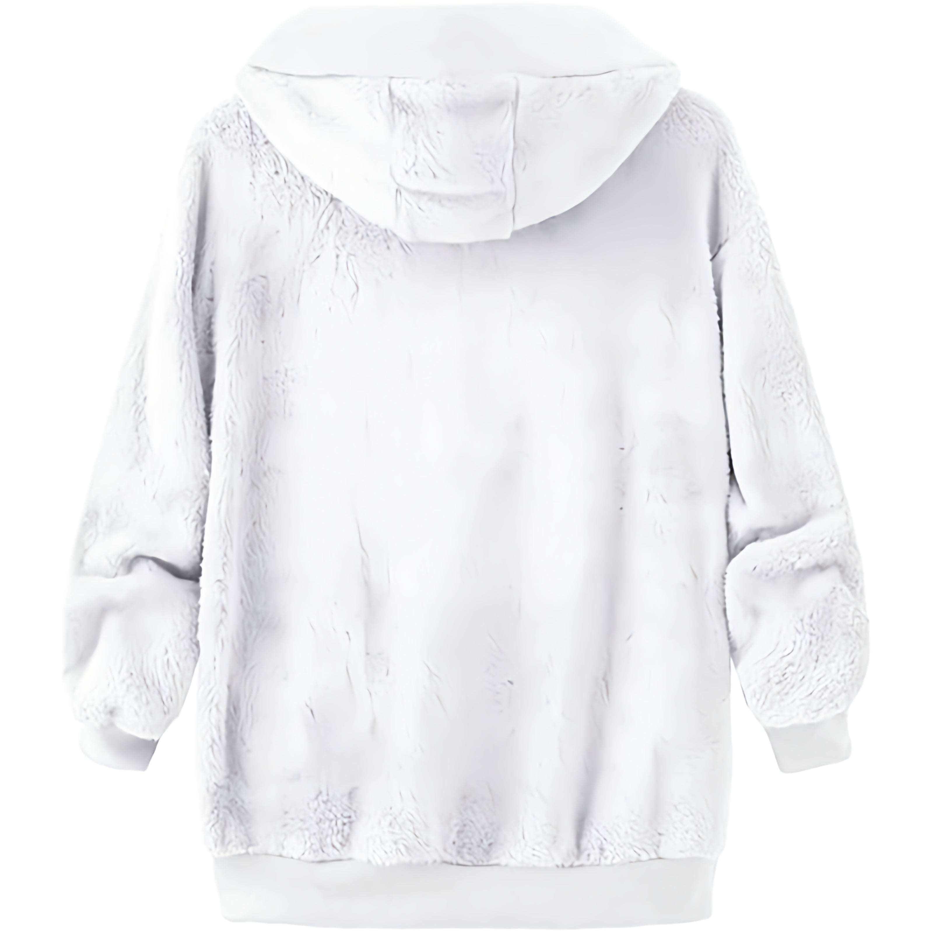 Gilet con cappuccio in pile Teddy da donna | Oversize, chiusura con cerniera