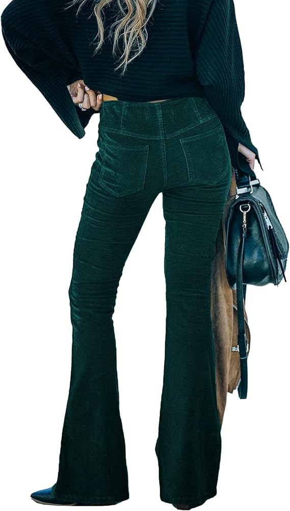 Pantaloni di velluto a coste autunnali da donna | Lunghi, svasati