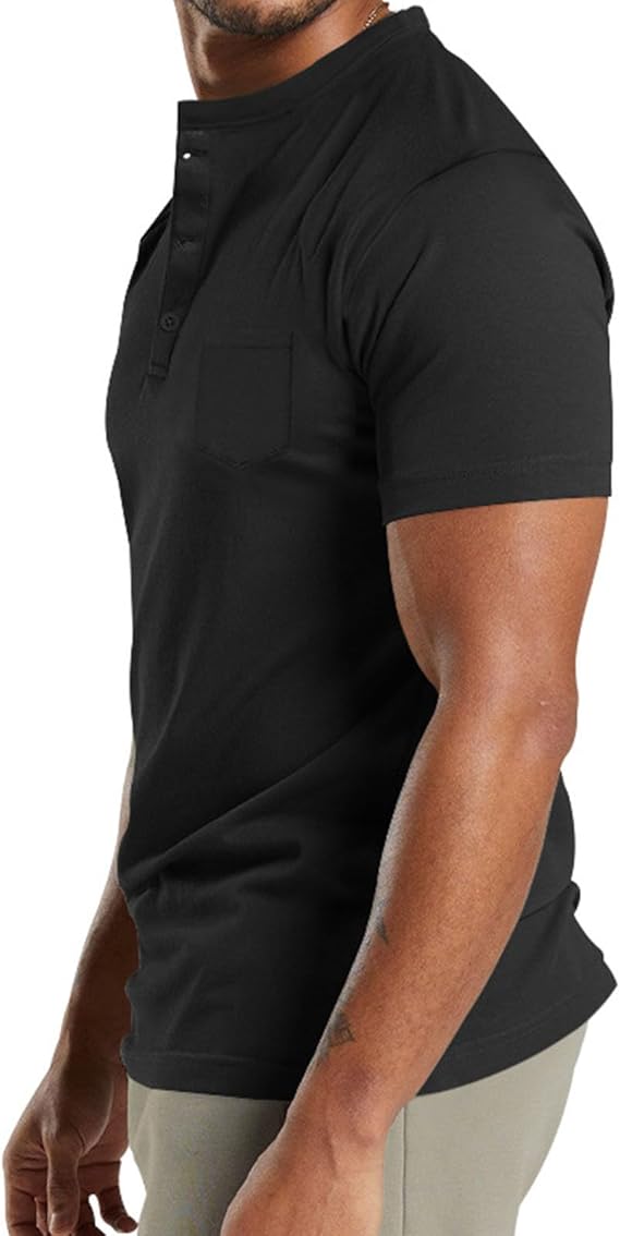 T-shirt sportiva da uomo | Chiusura con collo alla coreana