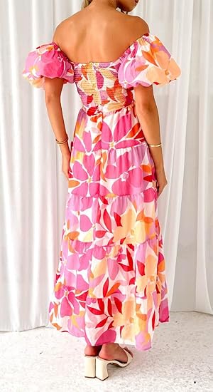 Dames Elegante Puffmouw Zomerjurk | Maxi