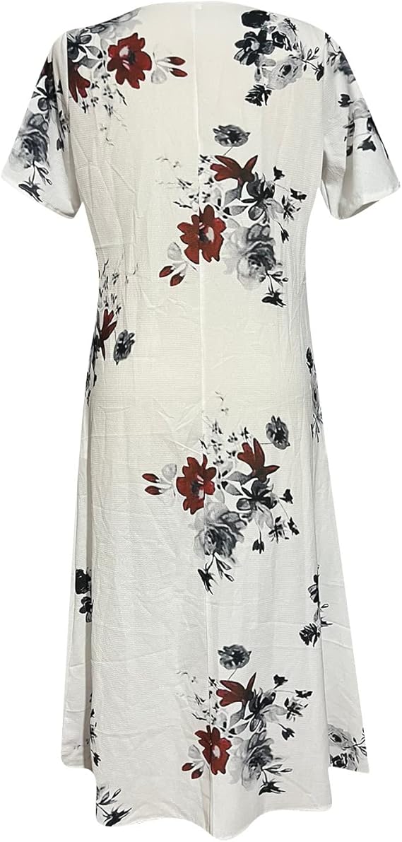 Dames Elegante Vlinderprint Zomerjurk | Midi