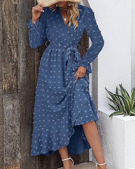 Dames Elegante Overslag Zomerjurk | Maxi