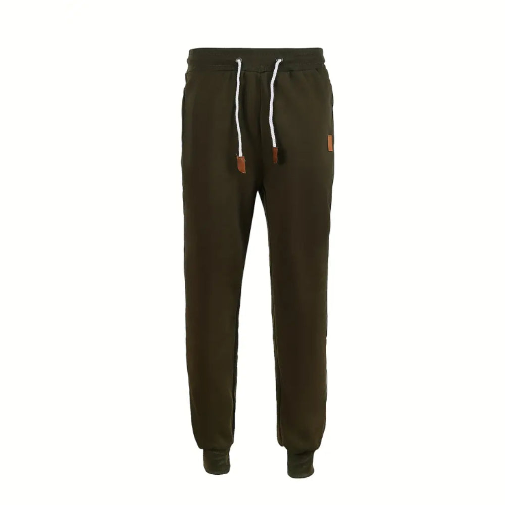 Pantaloni da jogging comodi da uomo in misto cotone | Vita elastica con coulisse