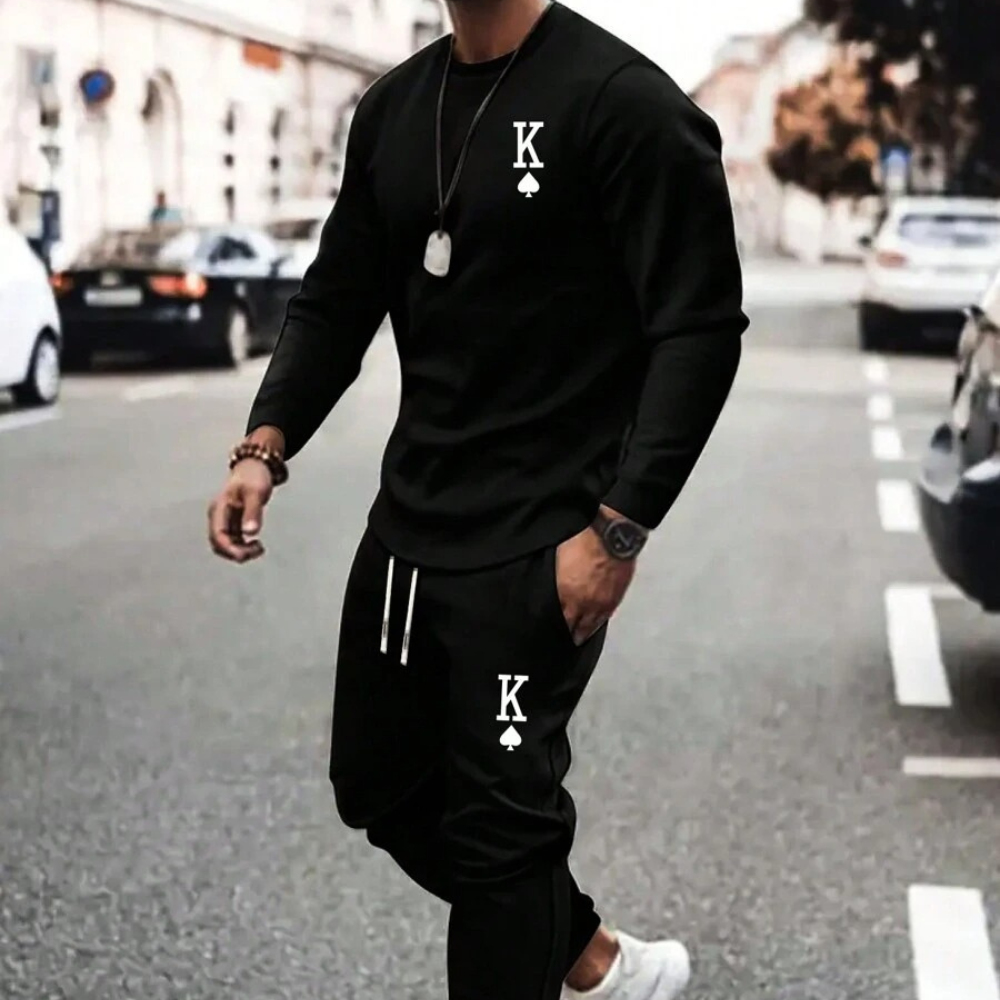 Tuta da allenamento da uomo slim-fit a manica lunga | Confortevole, traspirante