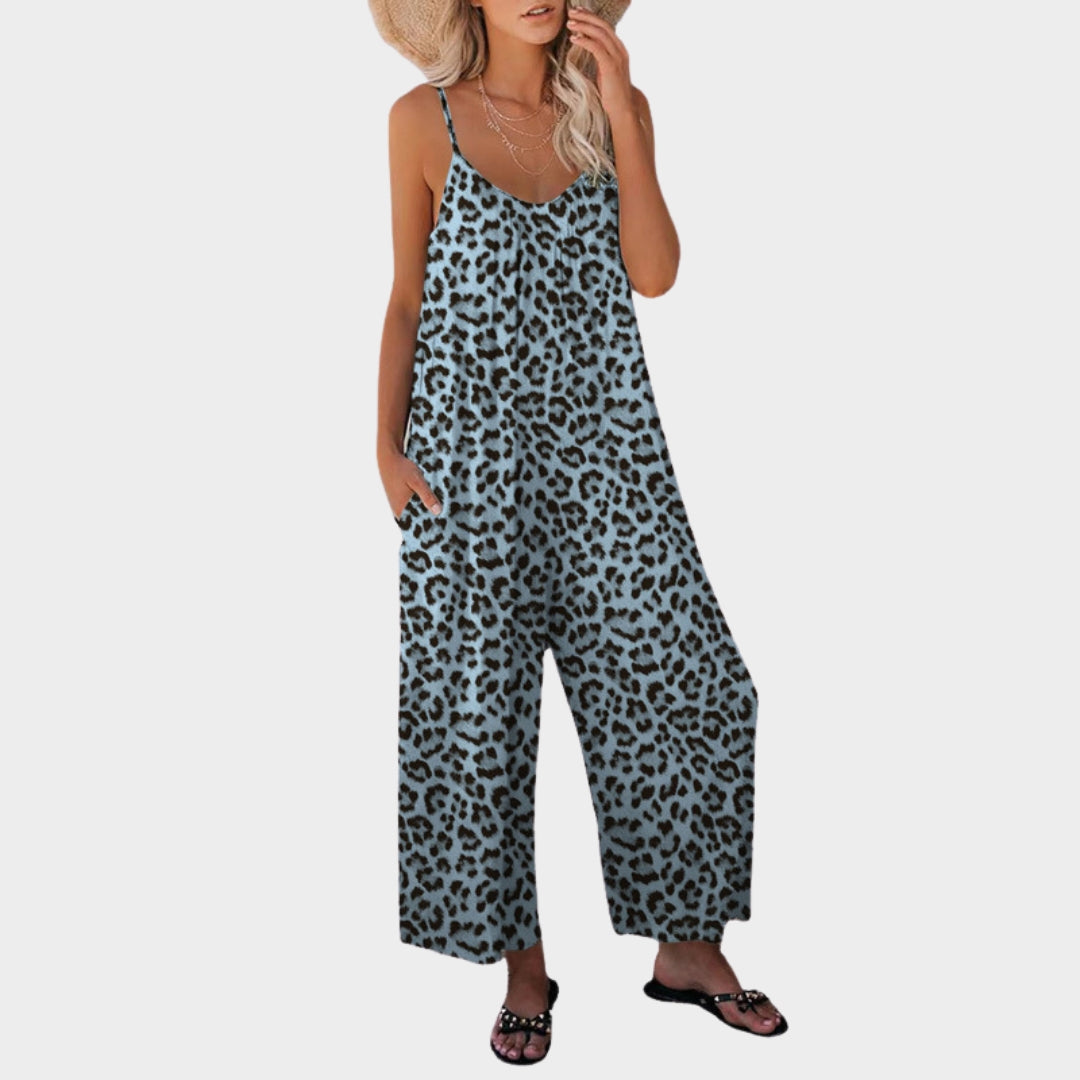 Anne | Dames zomer jumpsuit | Luipaardprint