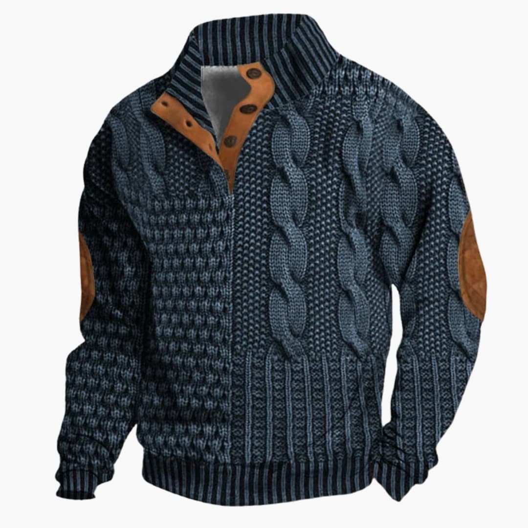Heren Gebreide Pullover | Korte Ritsstijl