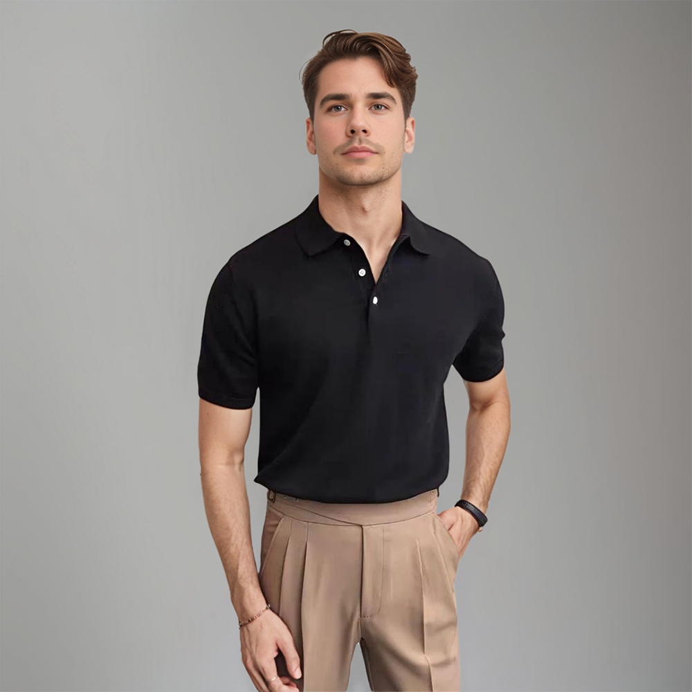 Heren Flanellen Polo | Korte Mouwen