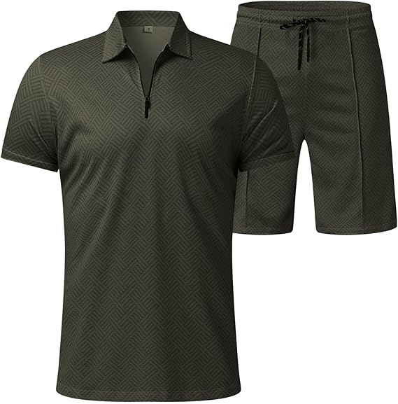 Heren Zomers Comfort Set | Halve Rits, Korte Mouwen