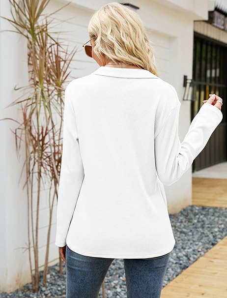 Dames Zomer Poloshirt | Langarm, Luchtig