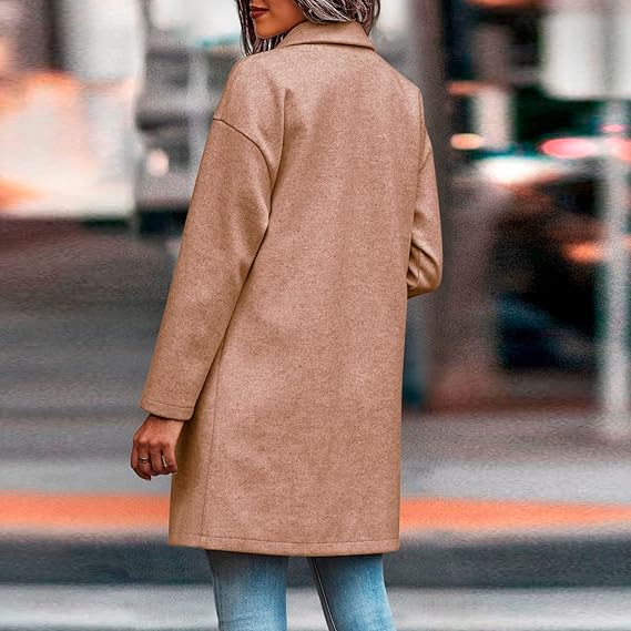 Dames Herfst Jas | Lang, Met Knoopsluiting