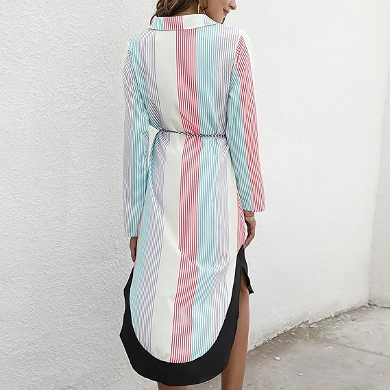 Dames Luchtige geometrische zomerjurk | Midi