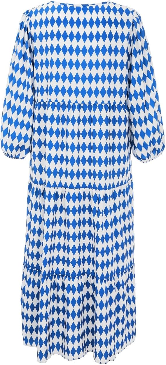 Dames Luchtige Geometrische Zomerjurk | Maxi