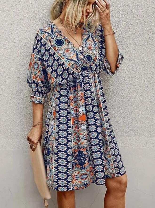 Dames Bohemian Luchtige Zomerjurk | Mini