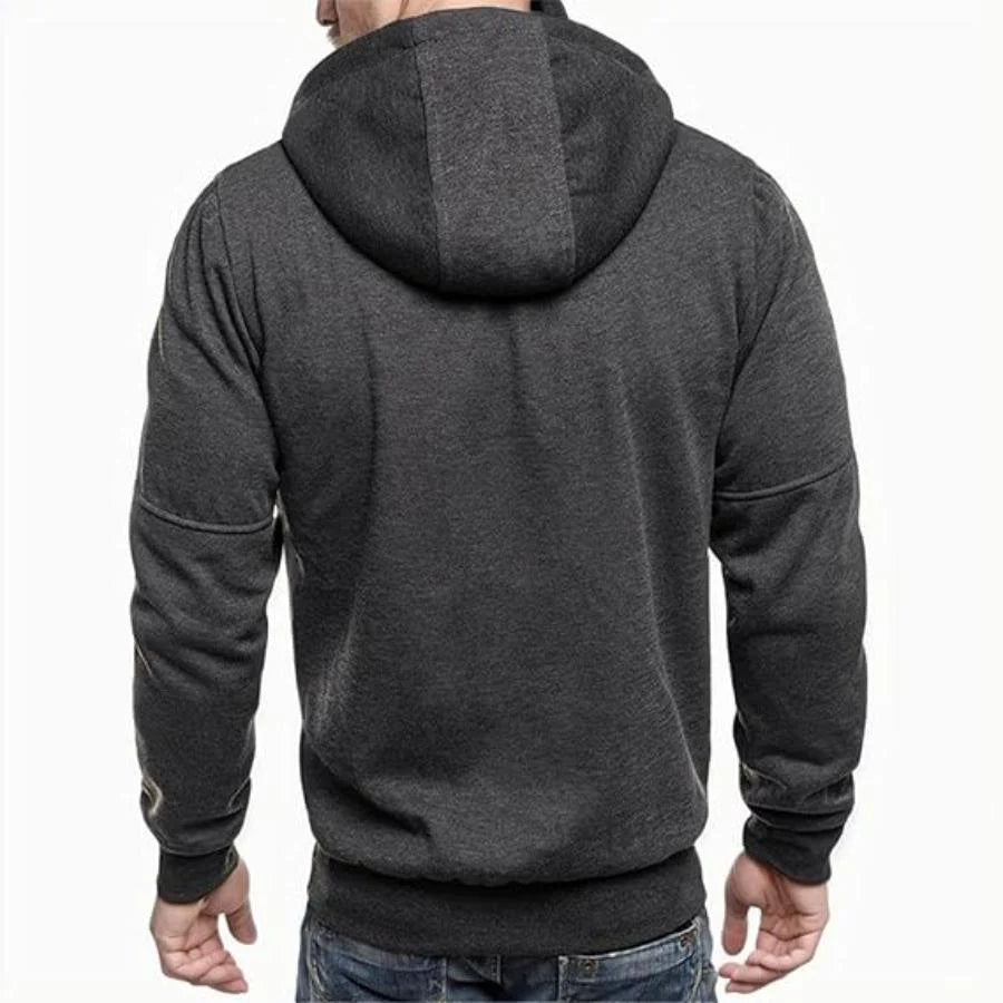 Heren sportieve hoodie met rits | Capuchon, zakken