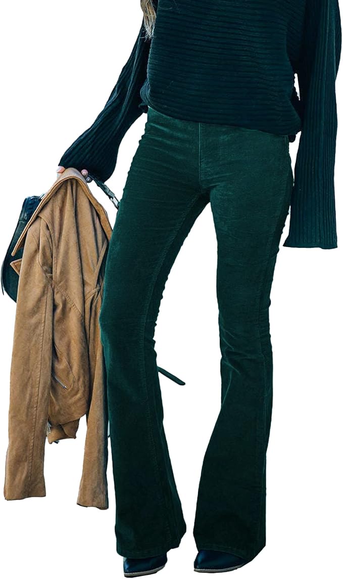 Dames Herfst Corduroy Broek | Lang, Uitlopend