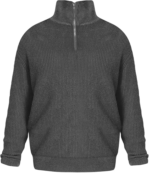 Maglione Autunnale Uomo a Maglia | Mezza Cerniera, Costine