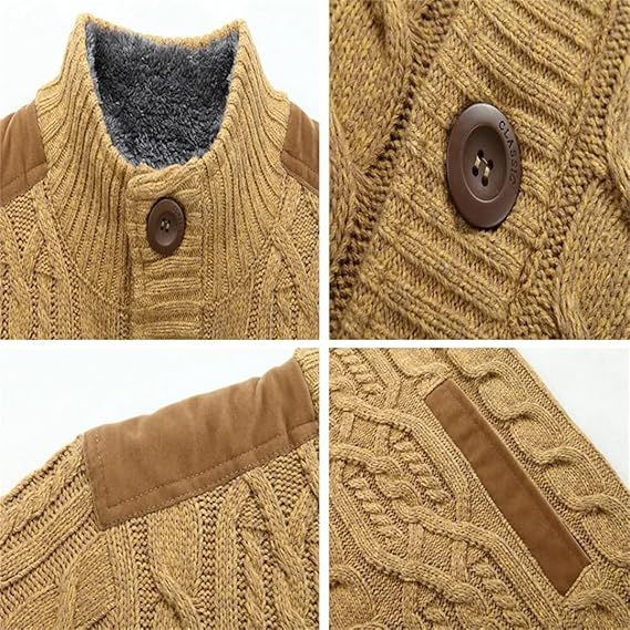 Giacca in maglia calda invernale da uomo | Pile, grossa maglia