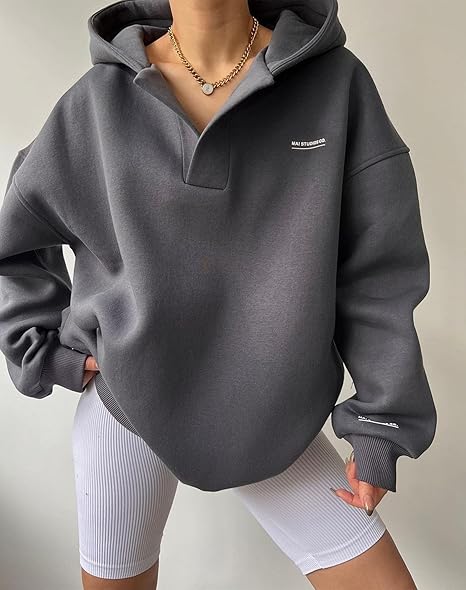 Felpa estiva da donna | Oversize, con cappuccio