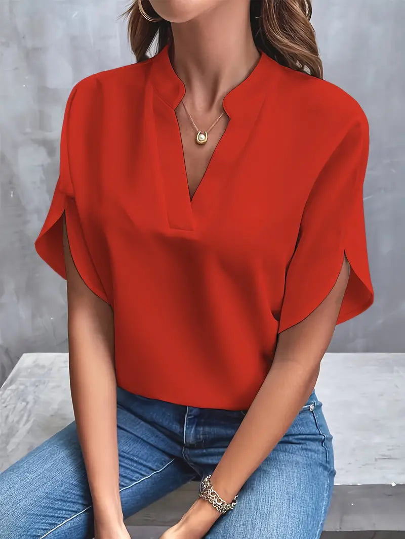 Camicetta Elegante Estiva da Donna | Collo Alto, Manica Corta